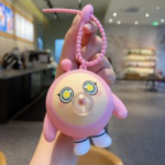 AB-8291 Eggy Party Bubble Blowing Series Keychain (Large) – Pink Eggy